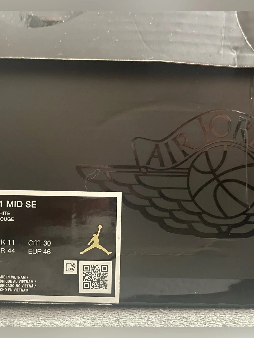Nike Black Shoe Box with Gold Jumpman Accent